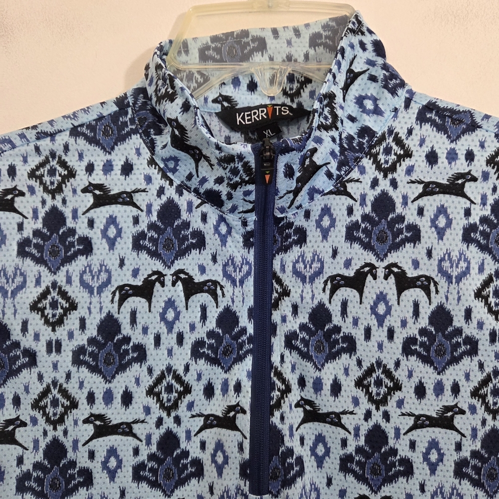 Kerrits Girls Always Cool Ice Fil Shirt Blue Horse Equestrian Riding Size XL - Picture 3 of 8